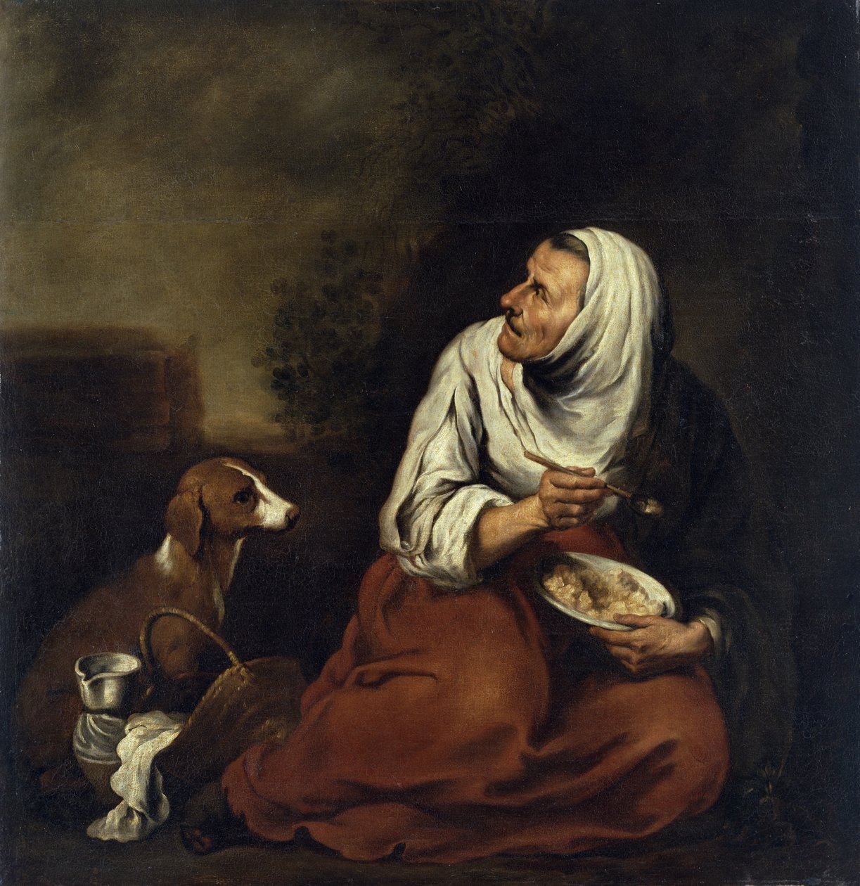 Öregasszony kutyával alkotó: Bartolomé Esteban Murillo