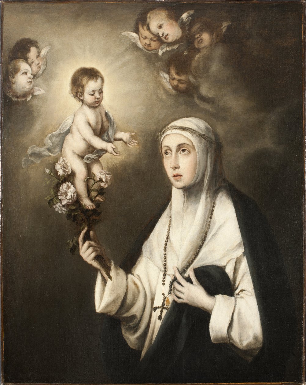 Rose de Lima (Isabel Flores de Oliva) (1586-1617) - Limai Szent Rózsa, Murillo, Bartolome Esteban, Másolat után. Olajfestmény. Mérete: 93x76 cm. Nemzeti Múzeum Stockholm alkotó: Bartolomé Esteban Murillo