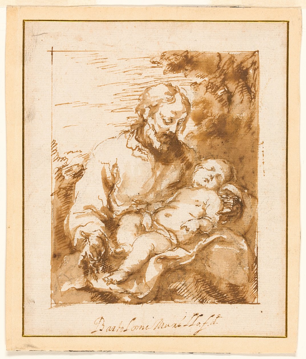Szent József és az alvó Krisztus gyermek alkotó: Bartolomé Esteban Murillo