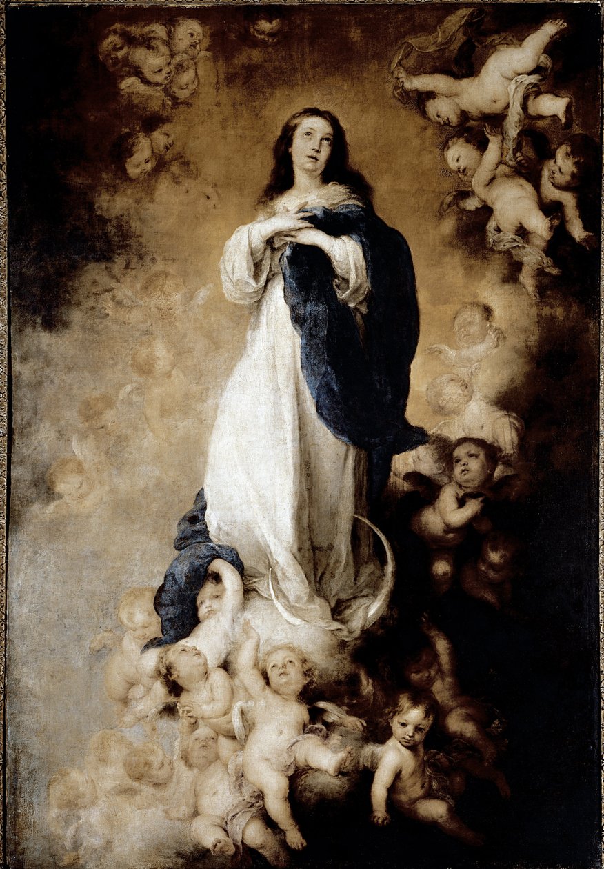 A szeplőtelen fogantatás vagy a lélek szeplőtelen fogantatás. (olajfestmény alkotó: Bartolomé Esteban Murillo
