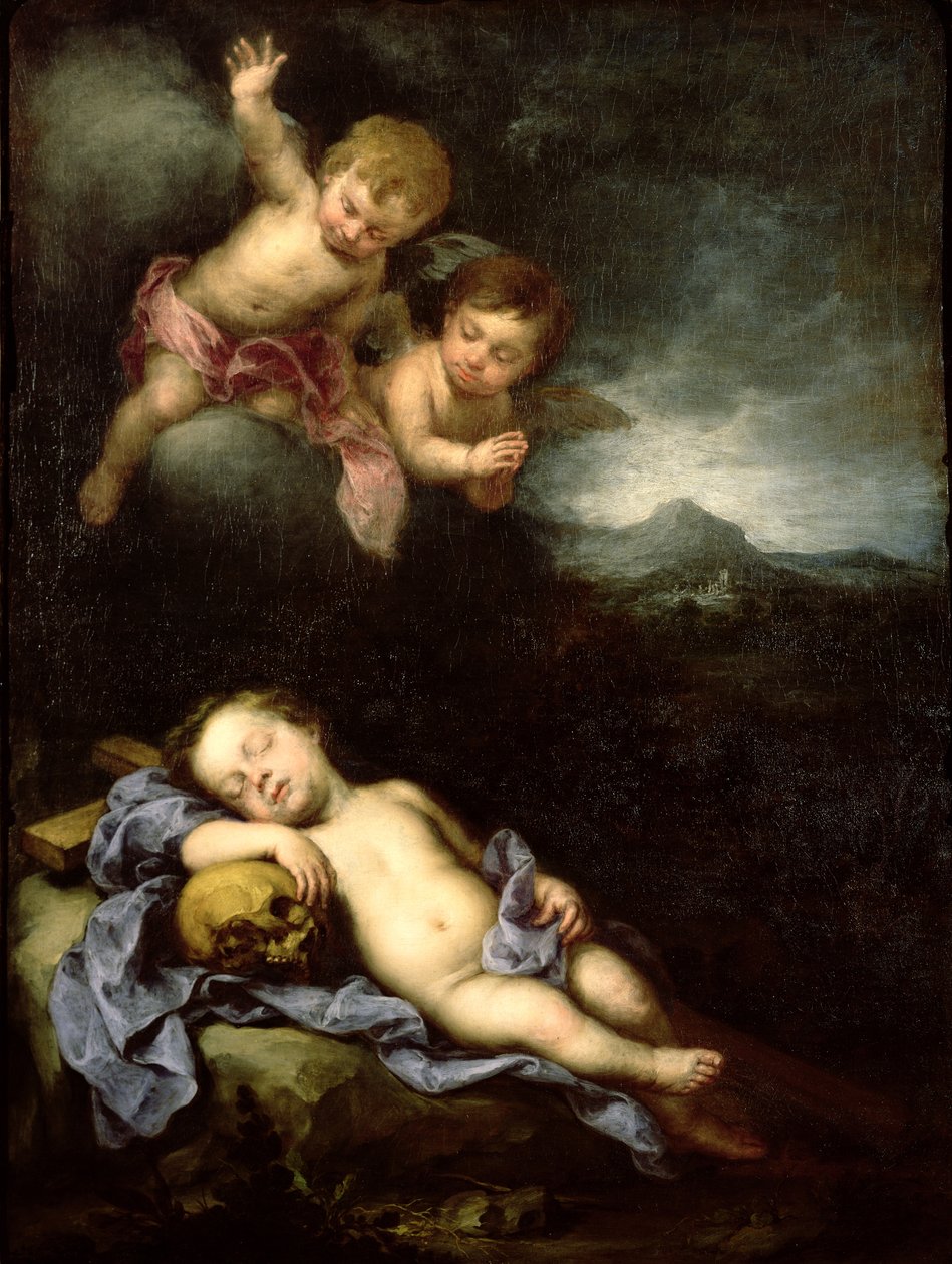 A kereszten alvó csecsemő Krisztus alkotó: Bartolomé Esteban Murillo