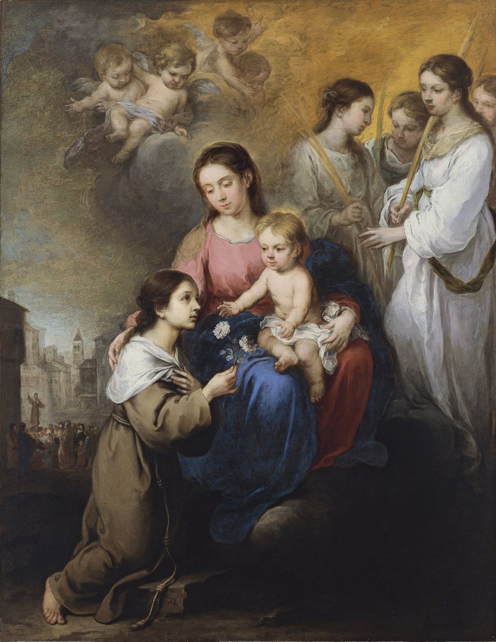 A Szűz és a Gyermek Viterbói Szent Rózsával alkotó: Bartolomé Esteban Murillo