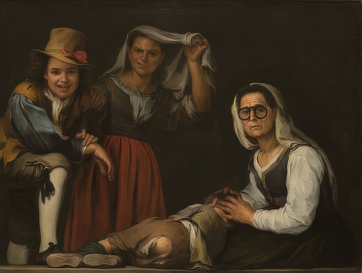 Négy figura a lépcsőn. 1655-60 körül alkotó: Bartolomé Esteban Murillo