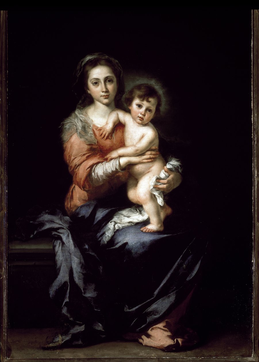 Szűz gyermekkel - olaj, vászon alkotó: Bartolomé Esteban Murillo