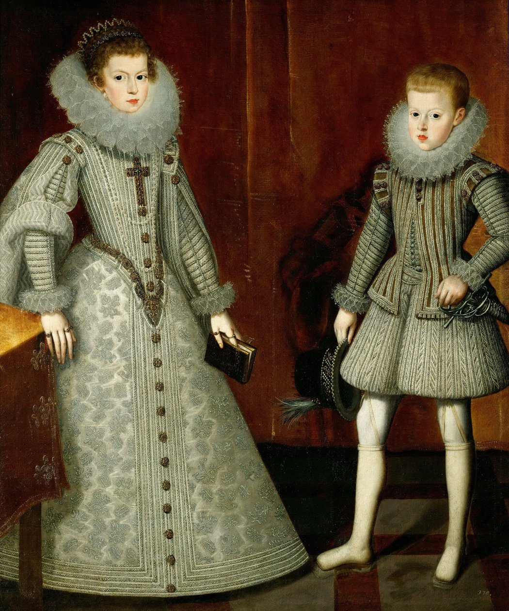 Fülöp csecsemő, később IV. Fülöp spanyol király 1605-1665 és nővére, Anna osztrák 1601-1601 alkotó: Bartolomé González y Serrano