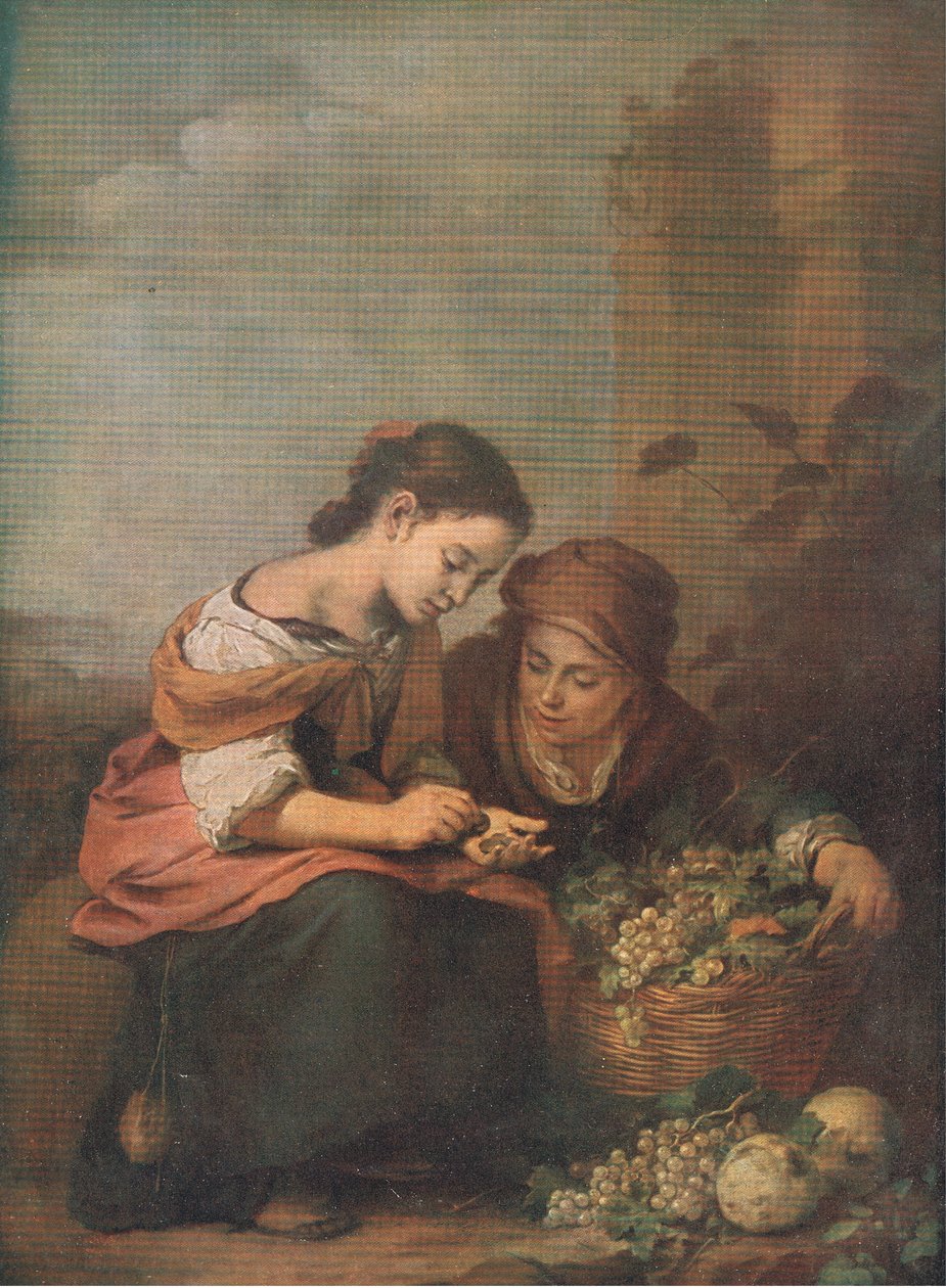 Gyümölcsárusok számolják a pénzüket, Bibbys Annual, 1916-17 alkotó: Bartolome Esteban after Murillo