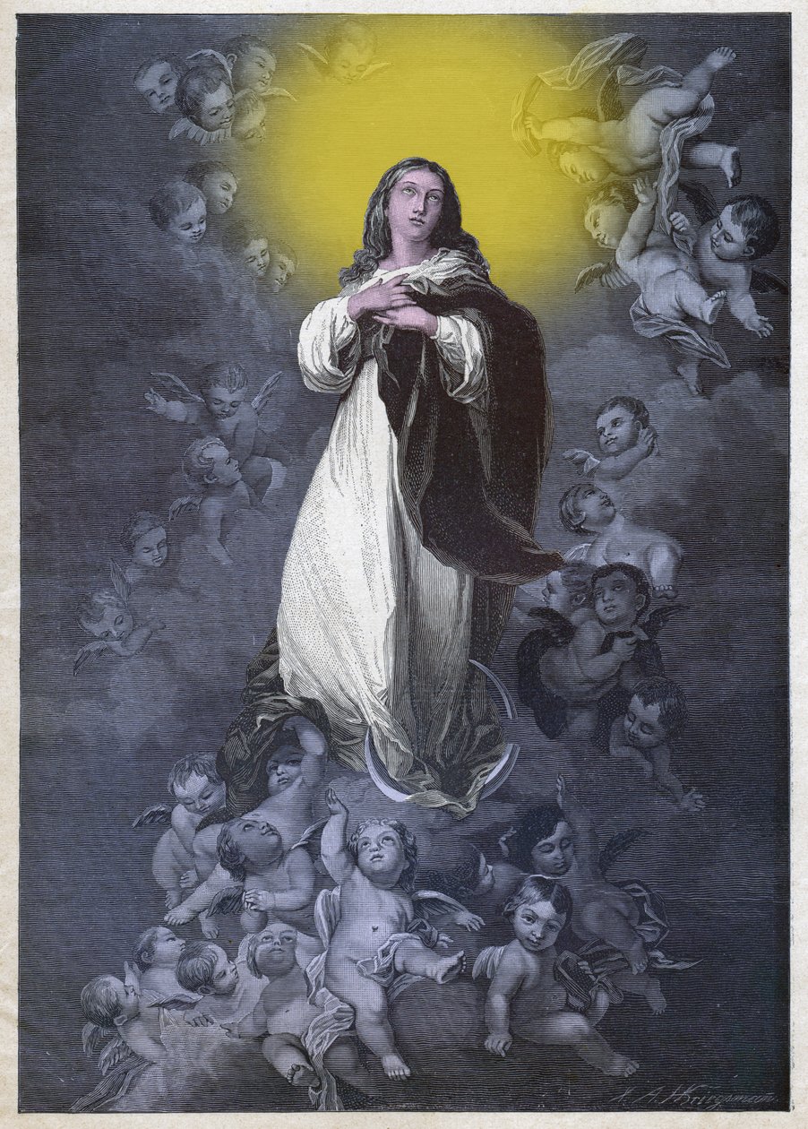 Szeplőtelen Fogantatás. (metszet, 1900 körül) alkotó: Bartolome Esteban (after) Murillo