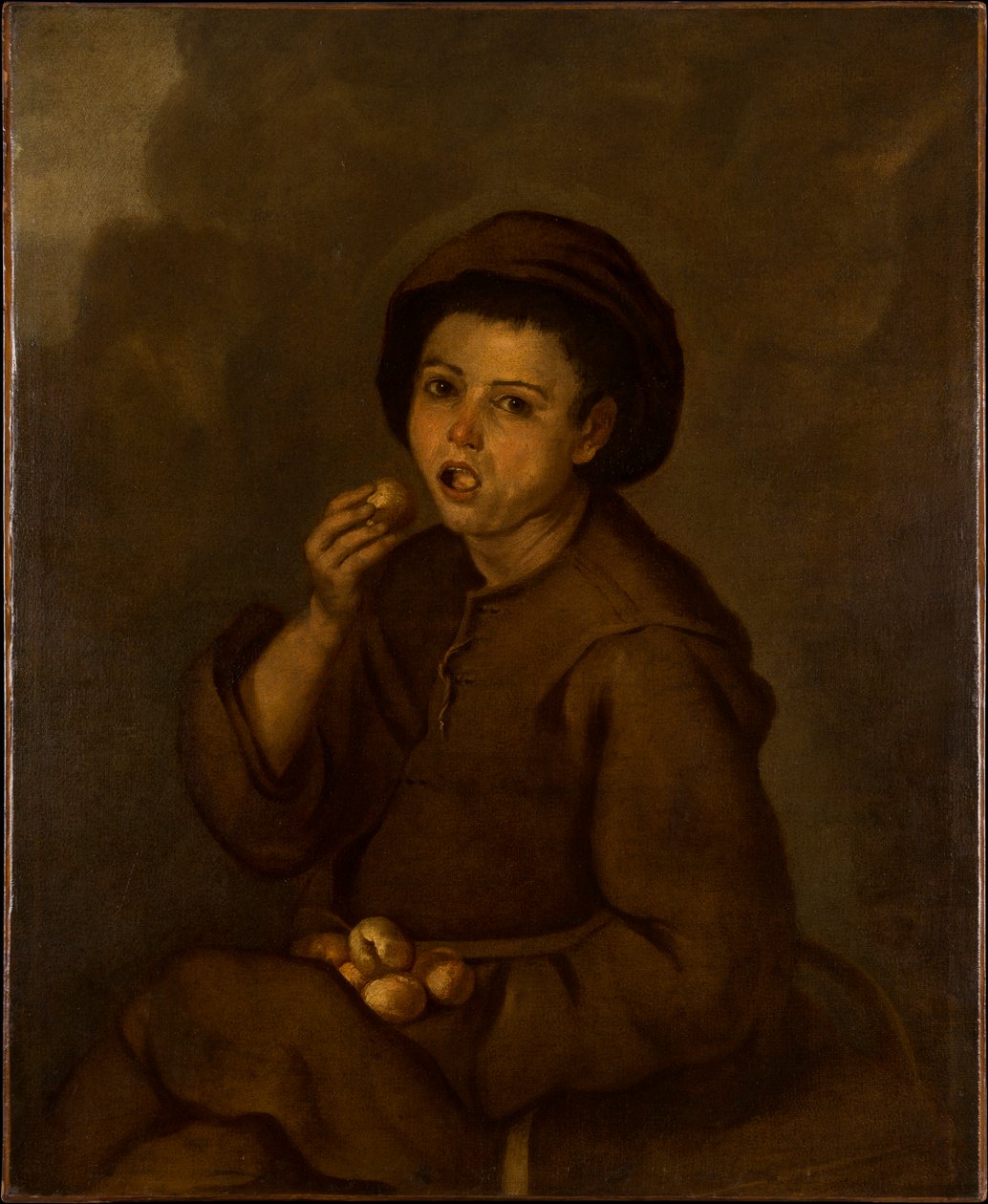 Őszibarackot evő fiú alkotó: Bartolomé Esteban Murillo