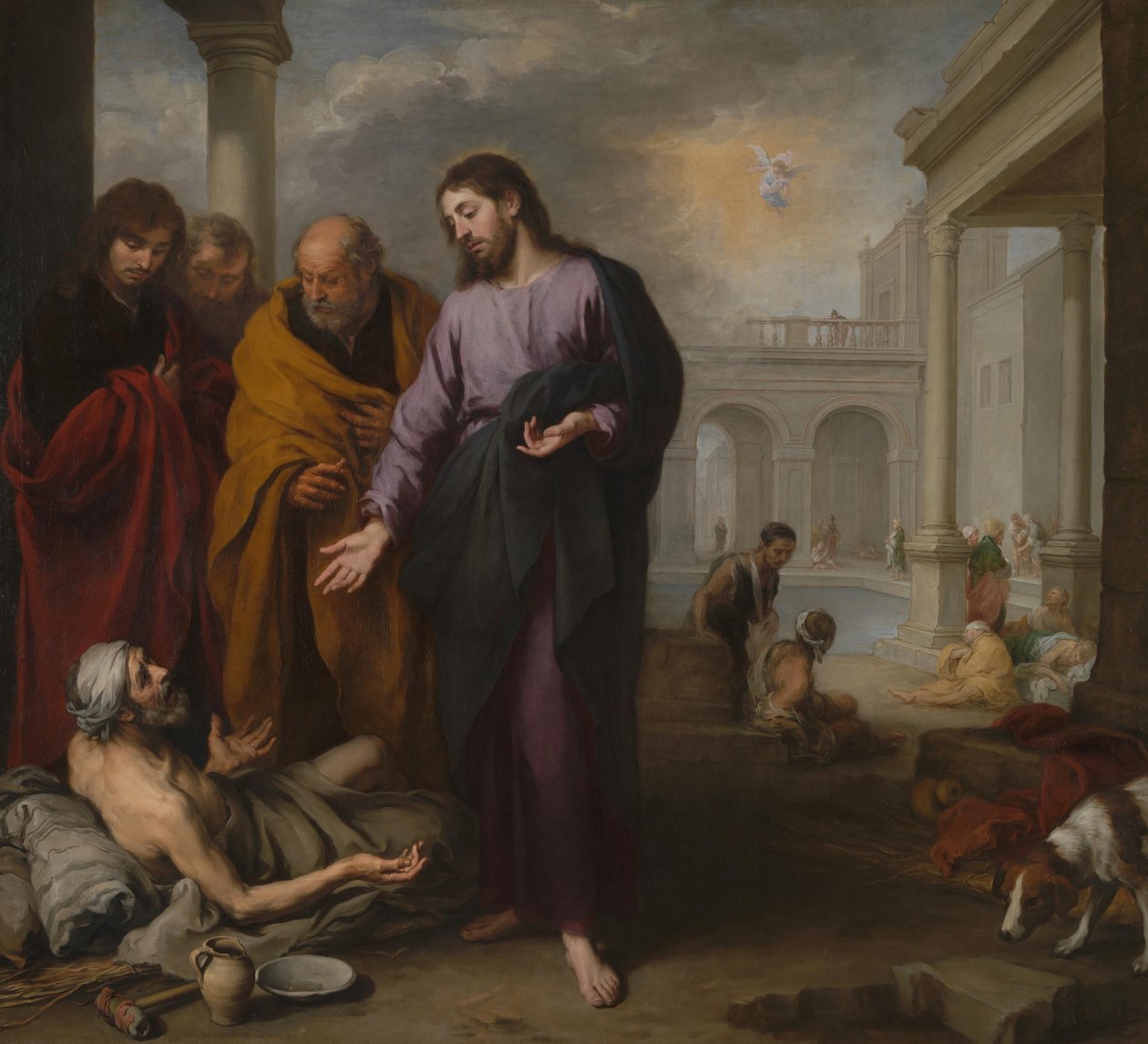 Krisztus meggyógyítja a bénultakat Bethesda tavánál alkotó: Bartolomé Esteban Murillo