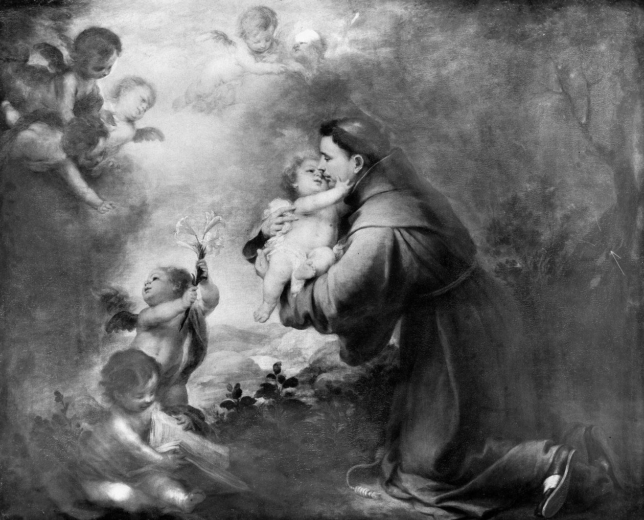 Páduai Szent Antal a gyermek Jézussal alkotó: Bartolomé Esteban Murillo