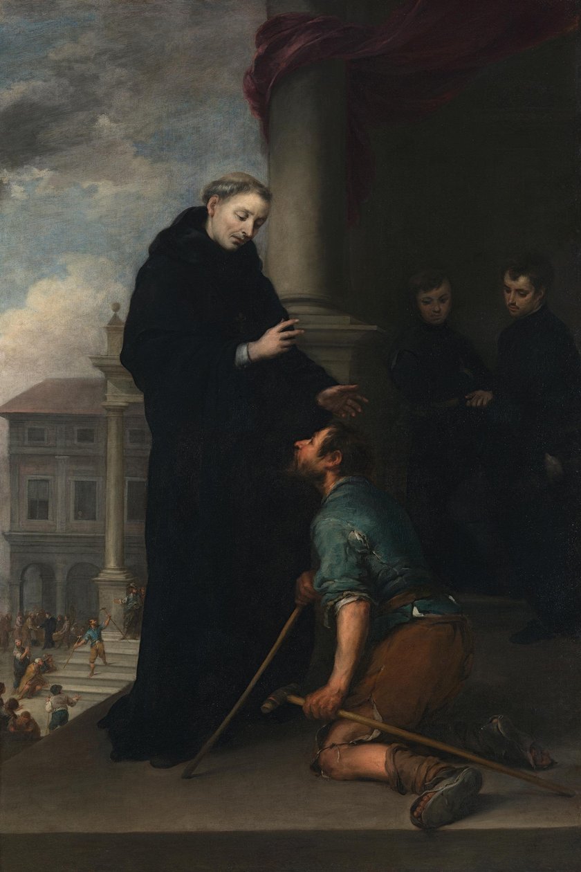 Villanovai Szent Tamás meggyógyít egy sántát alkotó: Bartolomé Esteban Murillo