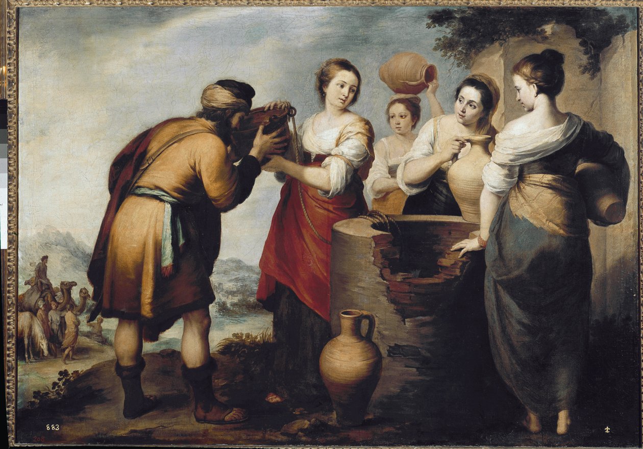 Rebecca és Eleazar a kútnál (olaj, vászon alkotó: Bartolomé Esteban Murillo