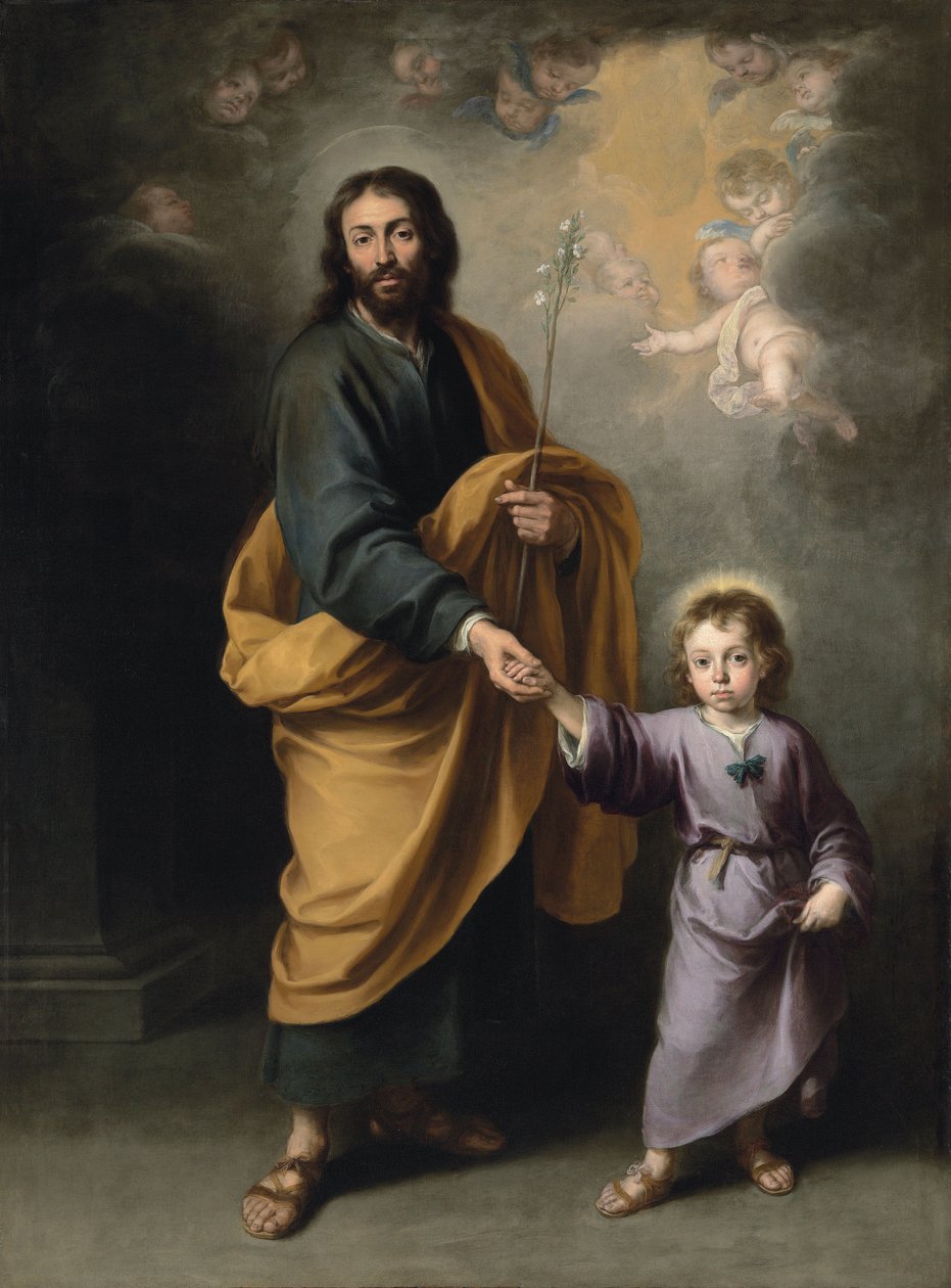 Szent József és a Krisztus-gyermek (olaj, vászon) alkotó: Bartolomé Esteban Murillo