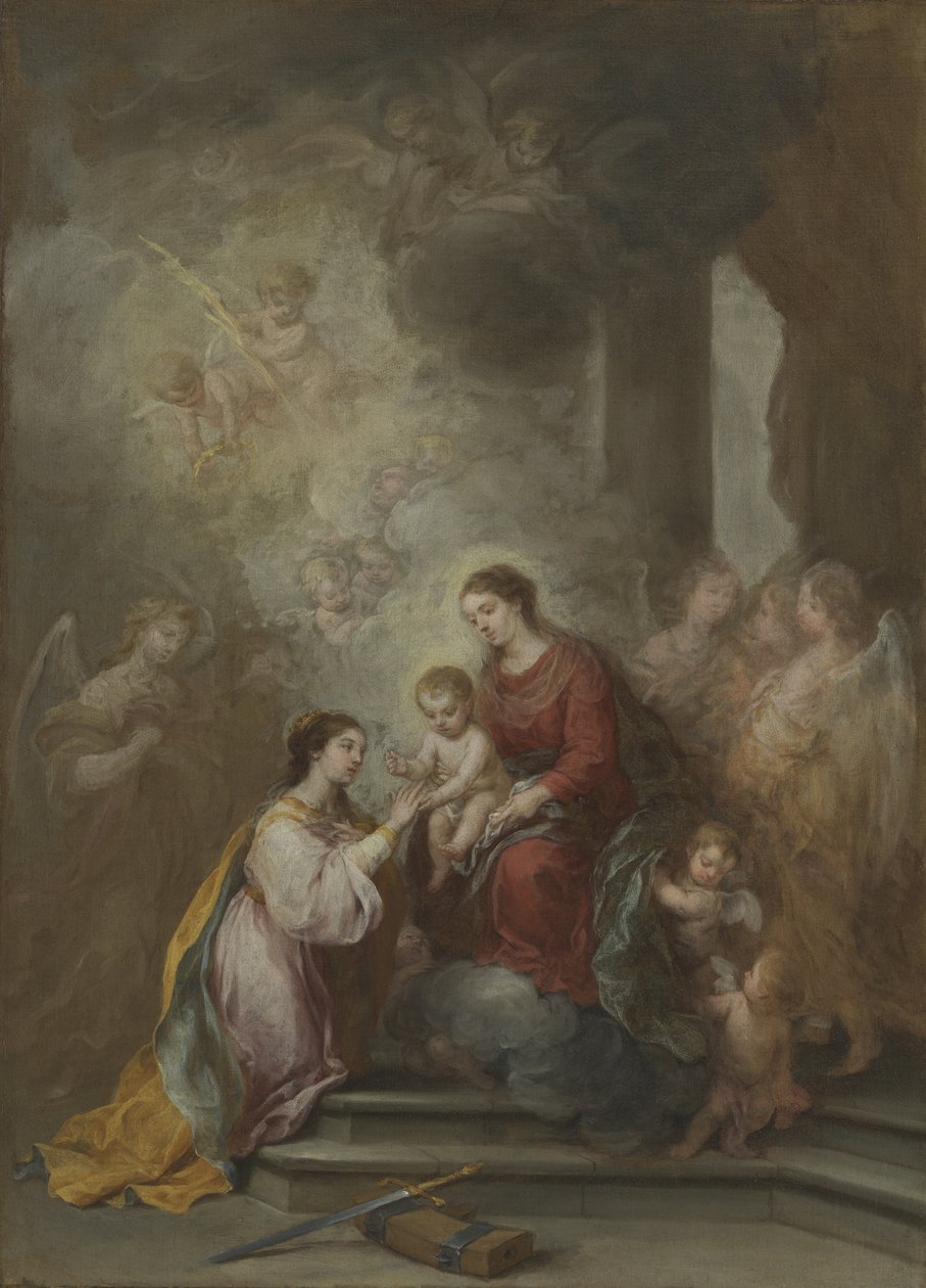 Szent Katalin misztikus eljegyzése alkotó: Bartolomé Esteban Murillo