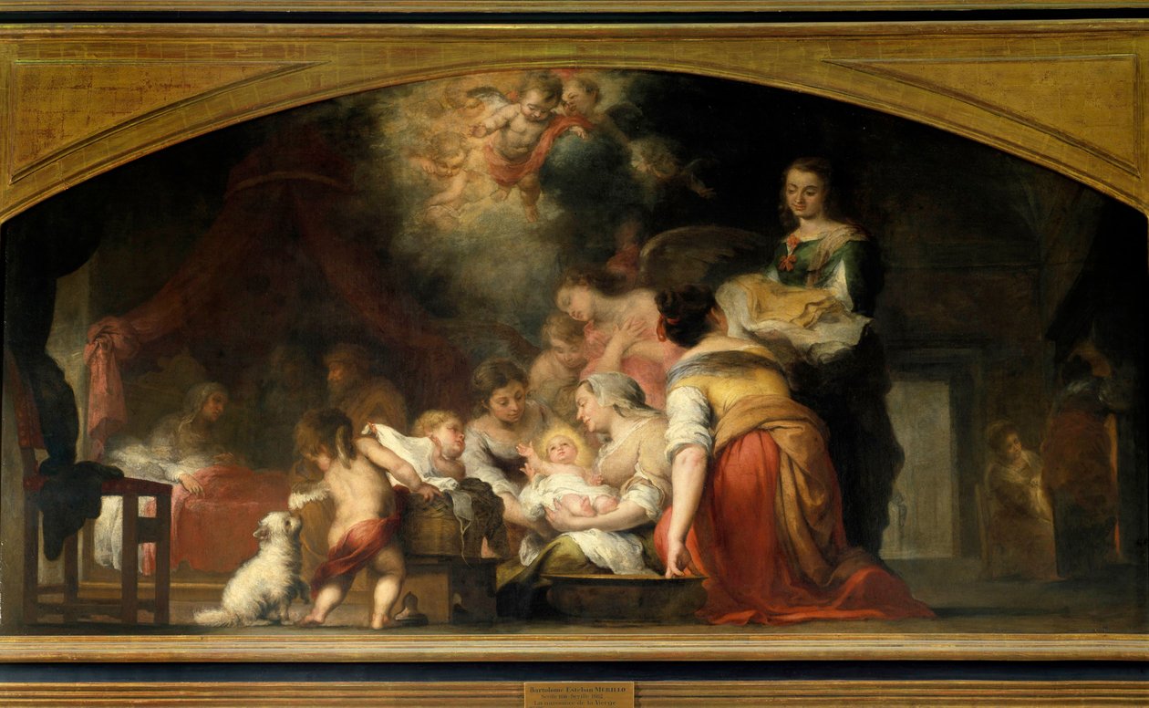 Szűz Mária születése szüli Máriát. Bartolome Murillo (1618-1682) festménye 1661 V. 1,79x3,49 m Párizs, Musee du Louvre alkotó: Bartolomé Esteban Murillo