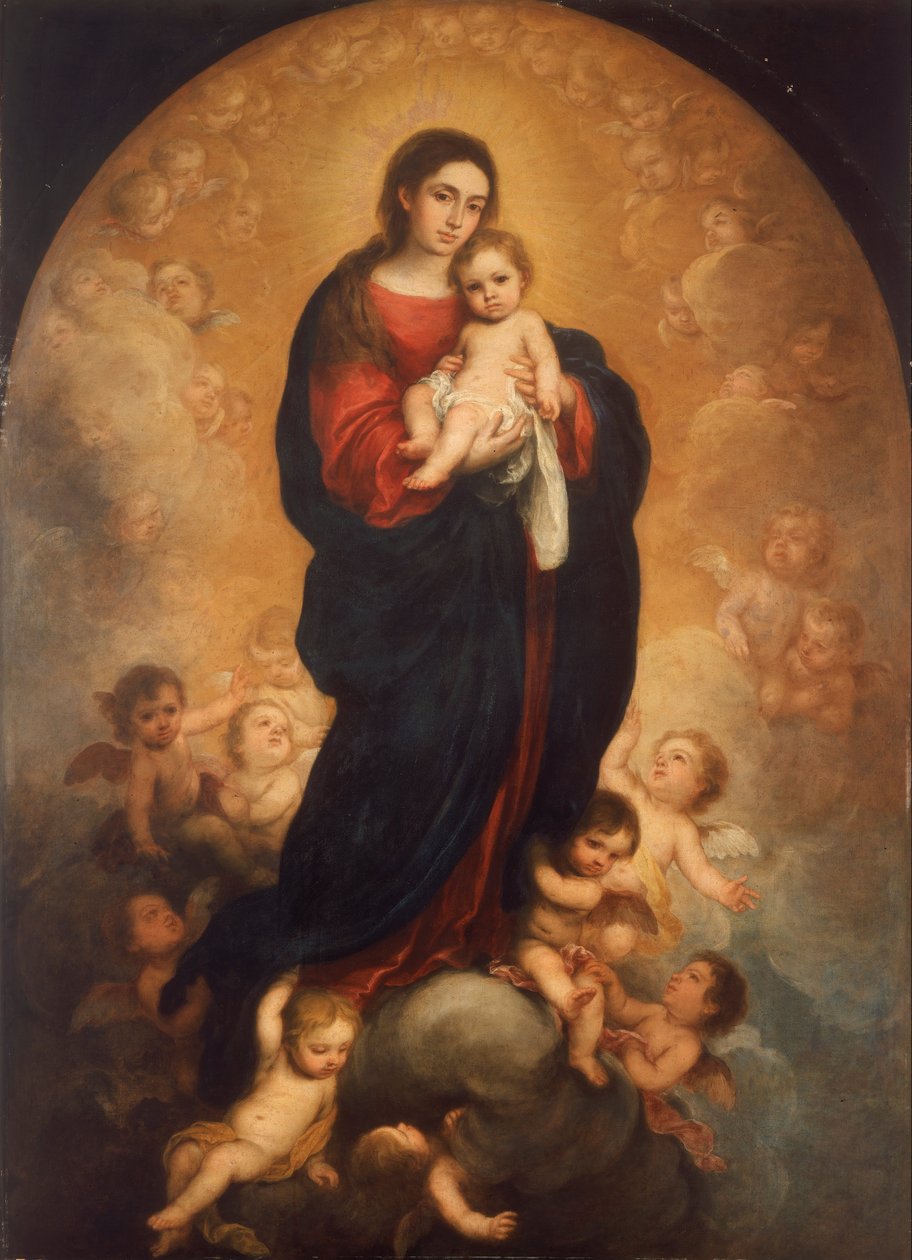 Szűz Mária és a gyermek dicsőségben alkotó: Bartolomé Esteban Murillo