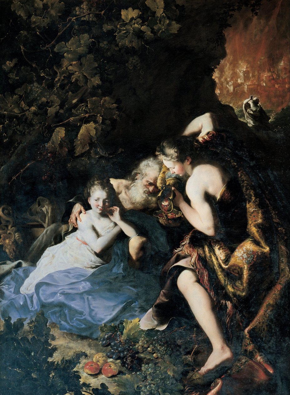Lót a lányai által ivartalanított alkotó: Bartolomeo Guidobono