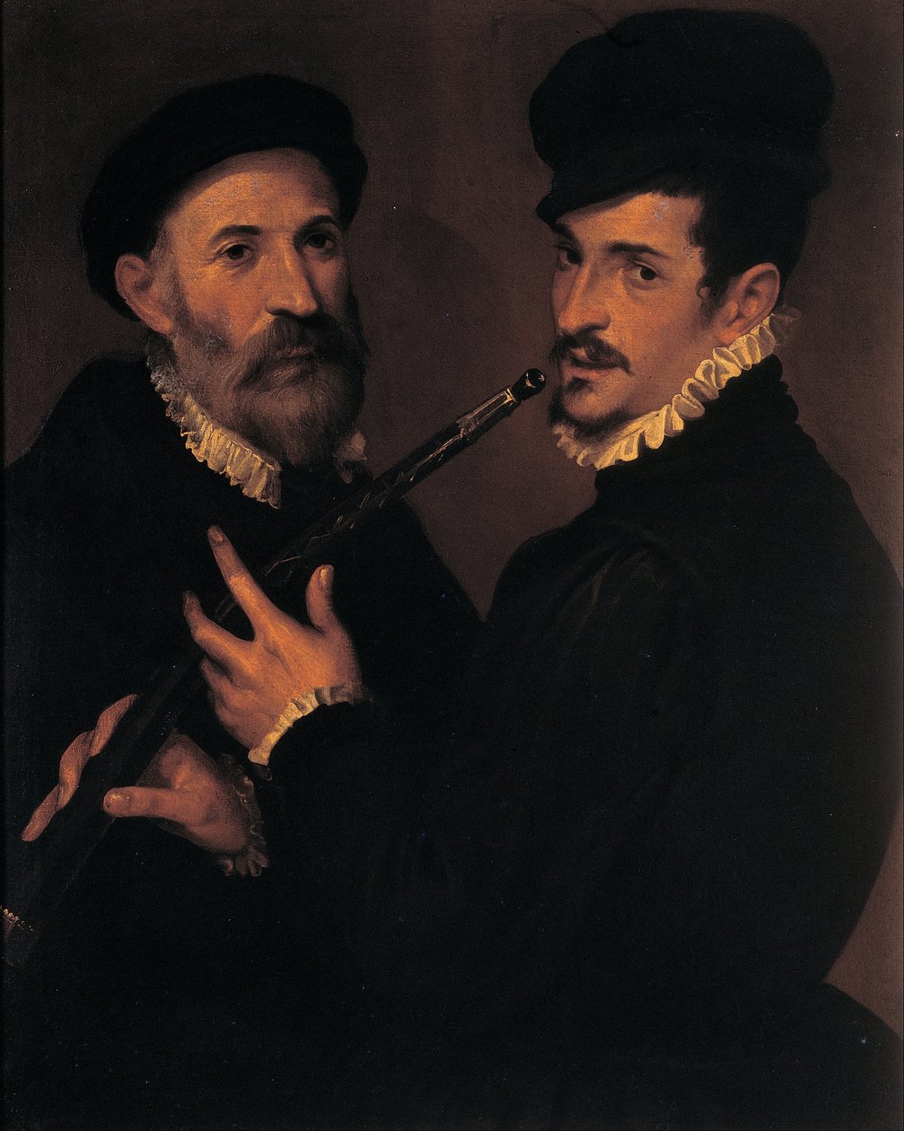 Zenészek kettős portréja alkotó: Bartolomeo Passarotti