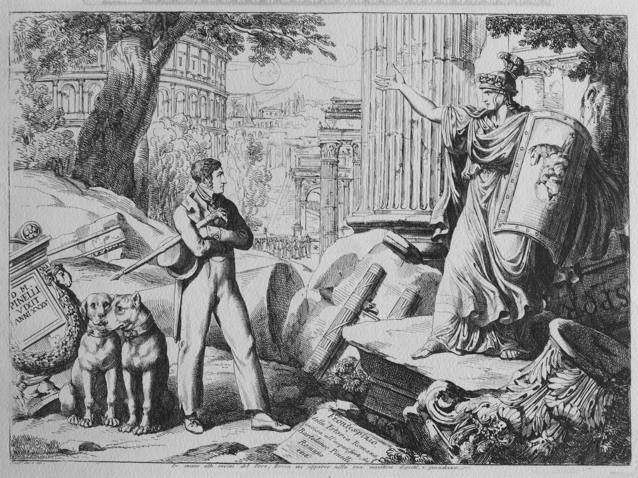 Az „Istoria Romana” címlapja, 1818 alkotó: Bartolomeo Pinelli