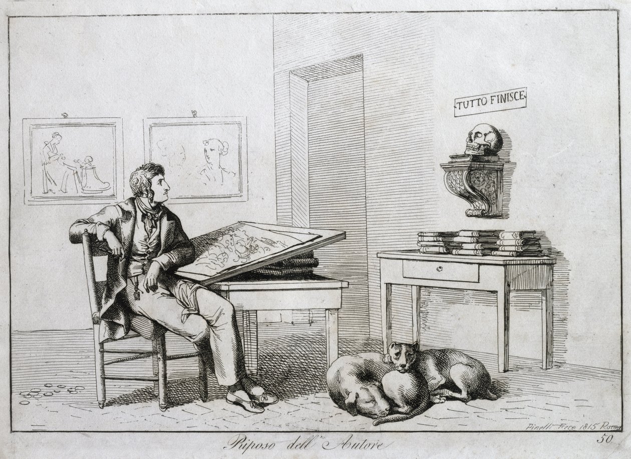 A művész pihenője, 1815 alkotó: Bartolomeo Pinelli