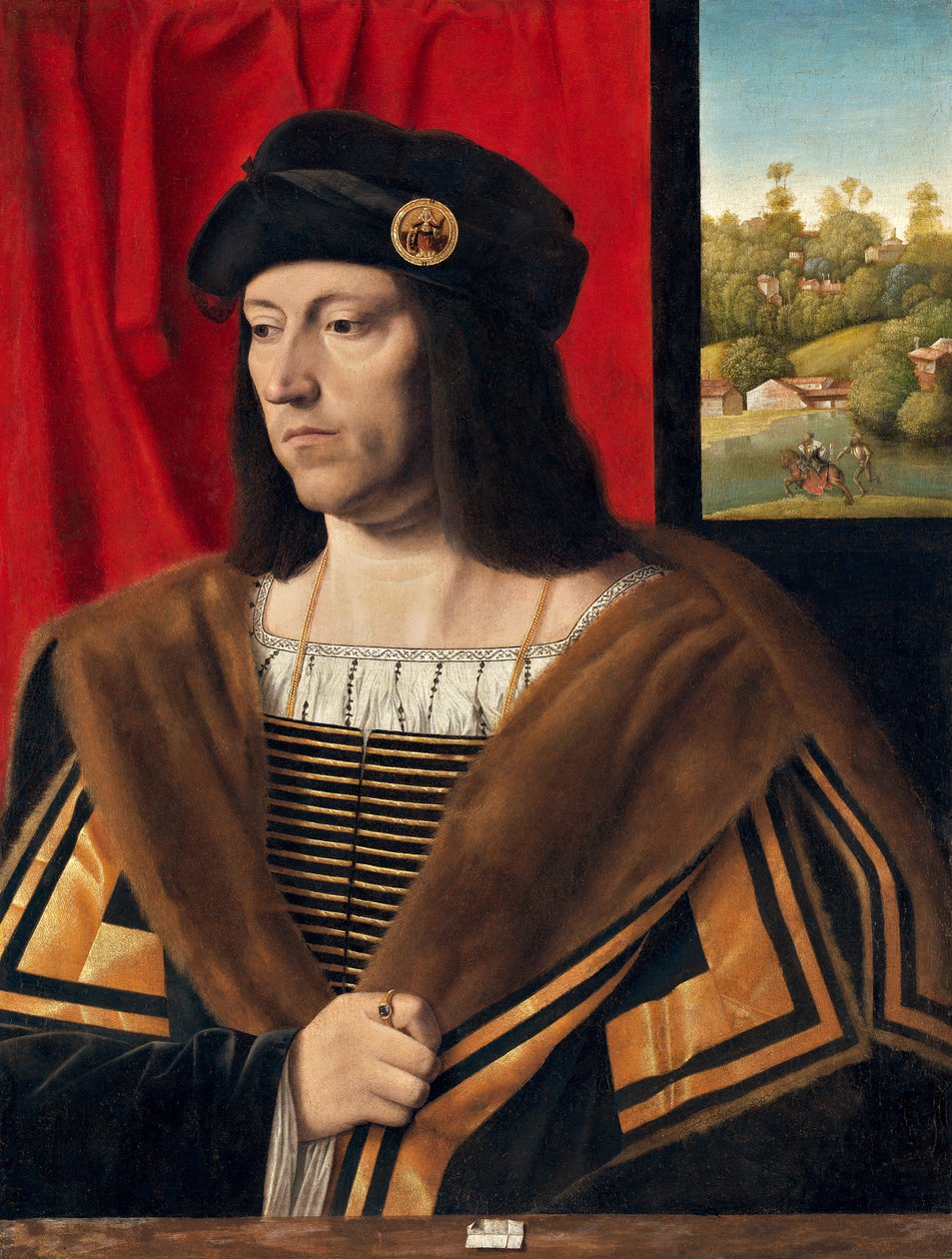 Egy úriember portréja, 1520 körül (olaj, vászonra átvitt tábla) alkotó: Bartolomeo Veneto