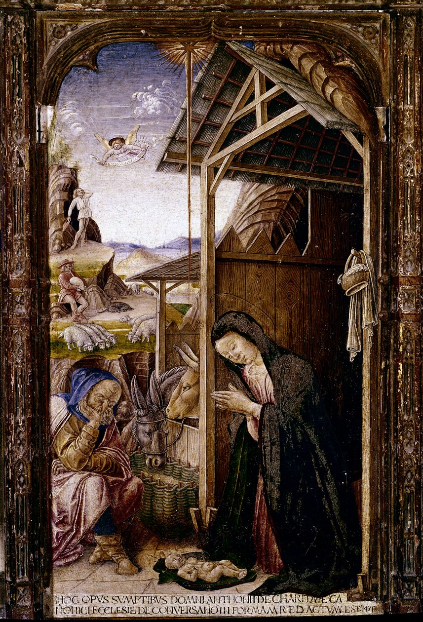 Conversano poliptichonja, a Születés részlete alkotó: Bartolomeo (and workshop) Vivarini