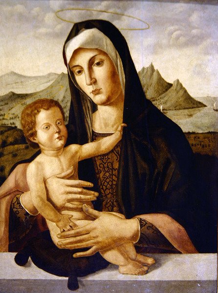 Szűz és Gyermek alkotó: Bartolomeo (style of) (fl.c.1619) Montagna