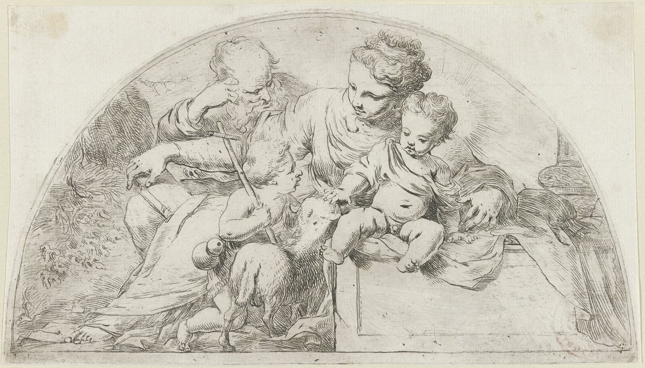 Szent Család a fiatal Keresztelő Jánossal alkotó: Bartolomeo Biscaino