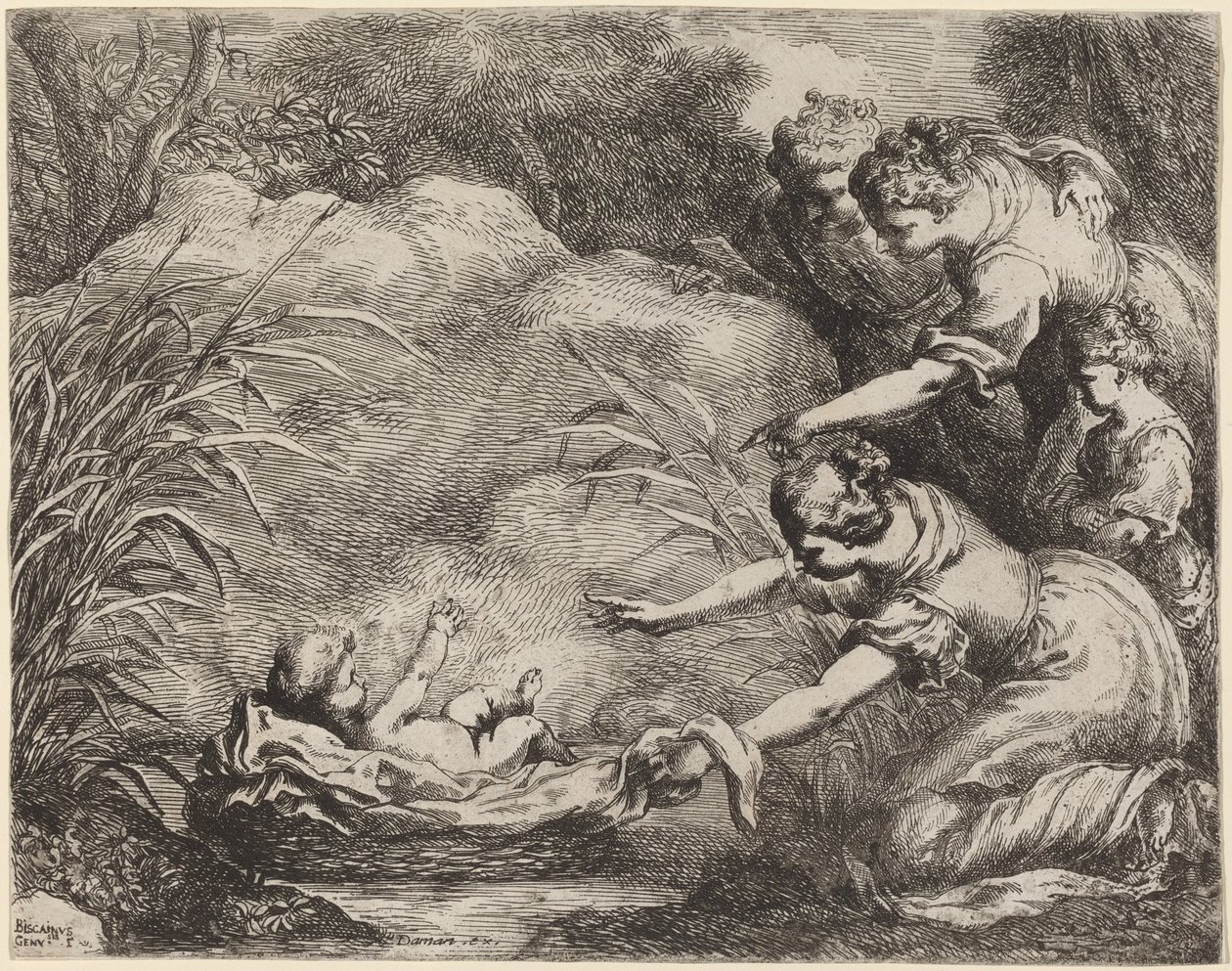 Mózes megtalálása alkotó: Bartolomeo Biscaino