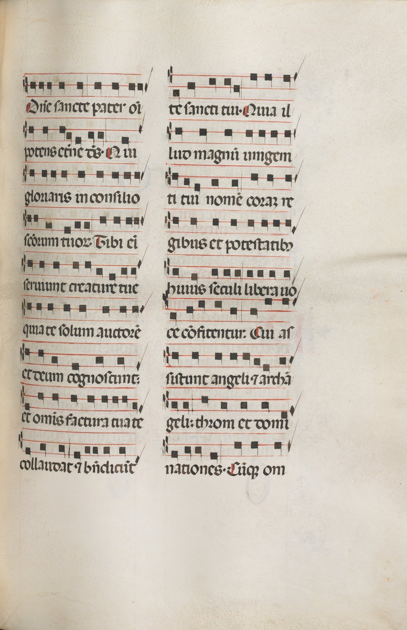 Missale: Fol. 112: néhány zenét tartalmaz a virágvasárnapi liturgia részeként, 1469. alkotó: Bartolomeo Caporali