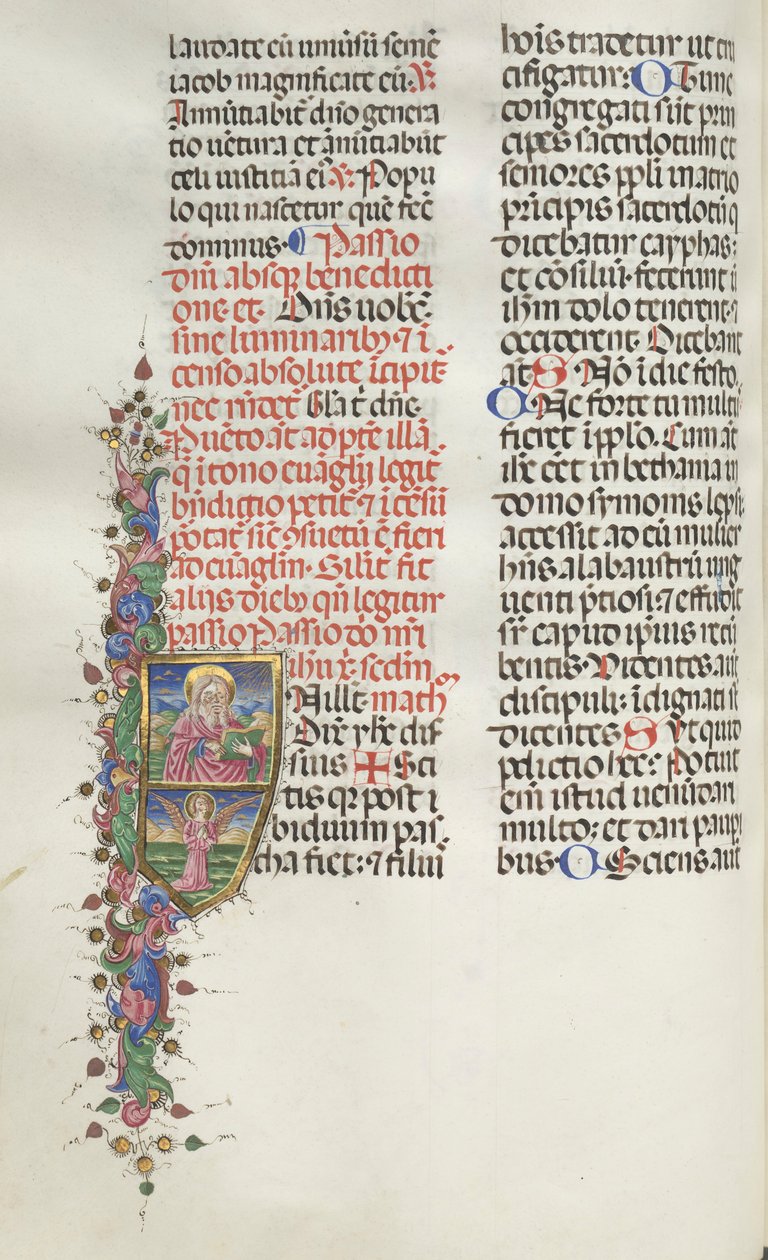 Missale: Fol. 116: Szent Máté angyallal, 1469. alkotó: Bartolomeo Caporali