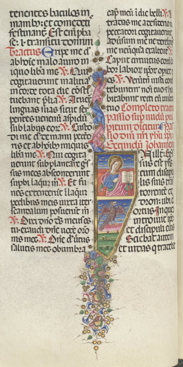 Missale: Fol. 141v: Szent János sassal, 1469. alkotó: Bartolomeo Caporali
