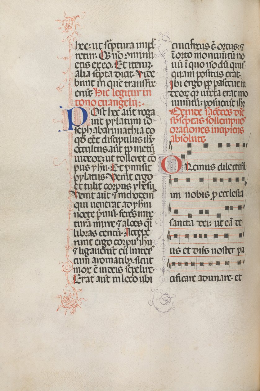 Missale: Fol. 145v: Zene különféle imákhoz, 1469. alkotó: Bartolomeo Caporali
