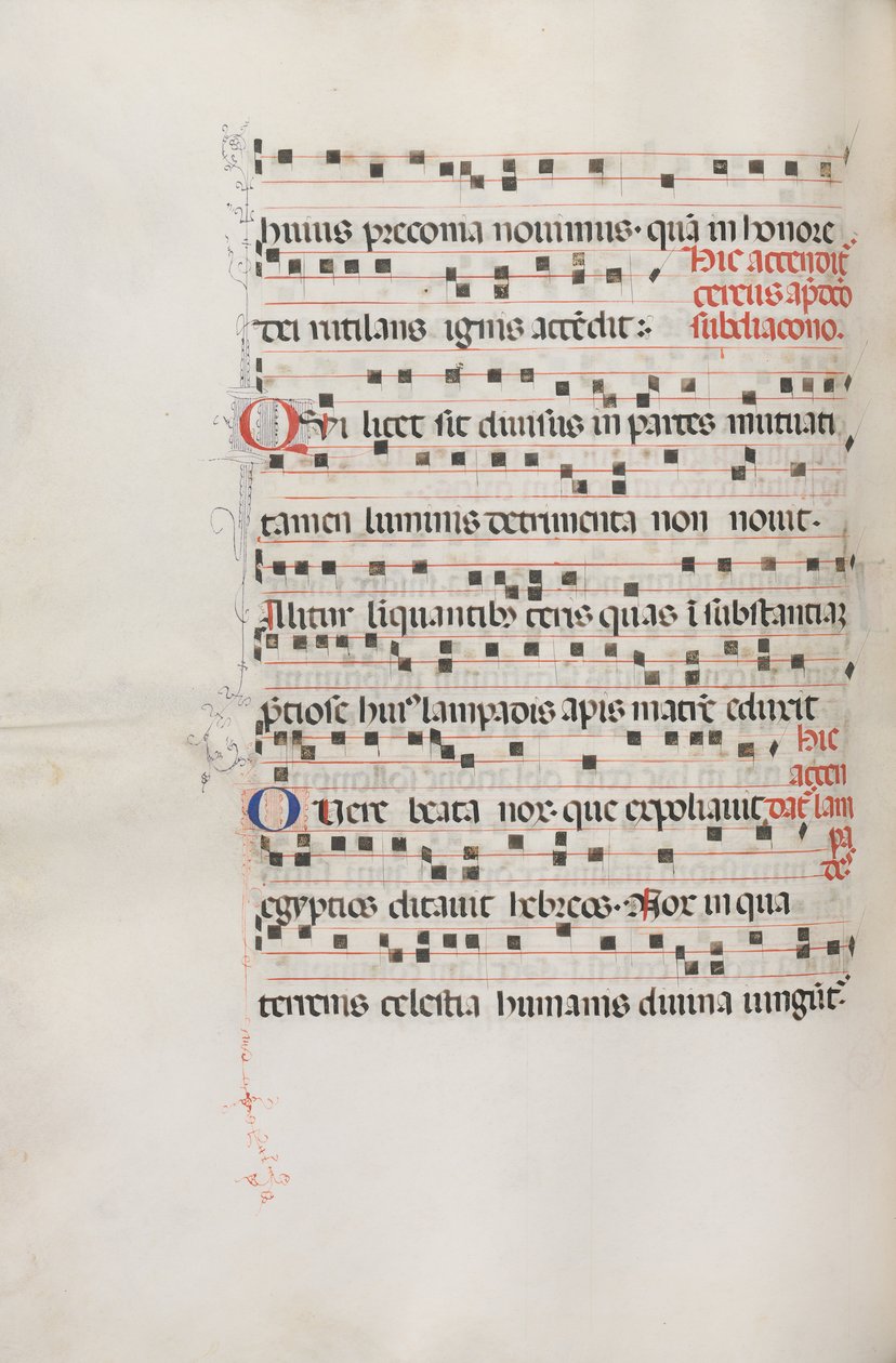 Missale: Fol. 156v: Zene Exultethez, 1469 alkotó: Bartolomeo Caporali