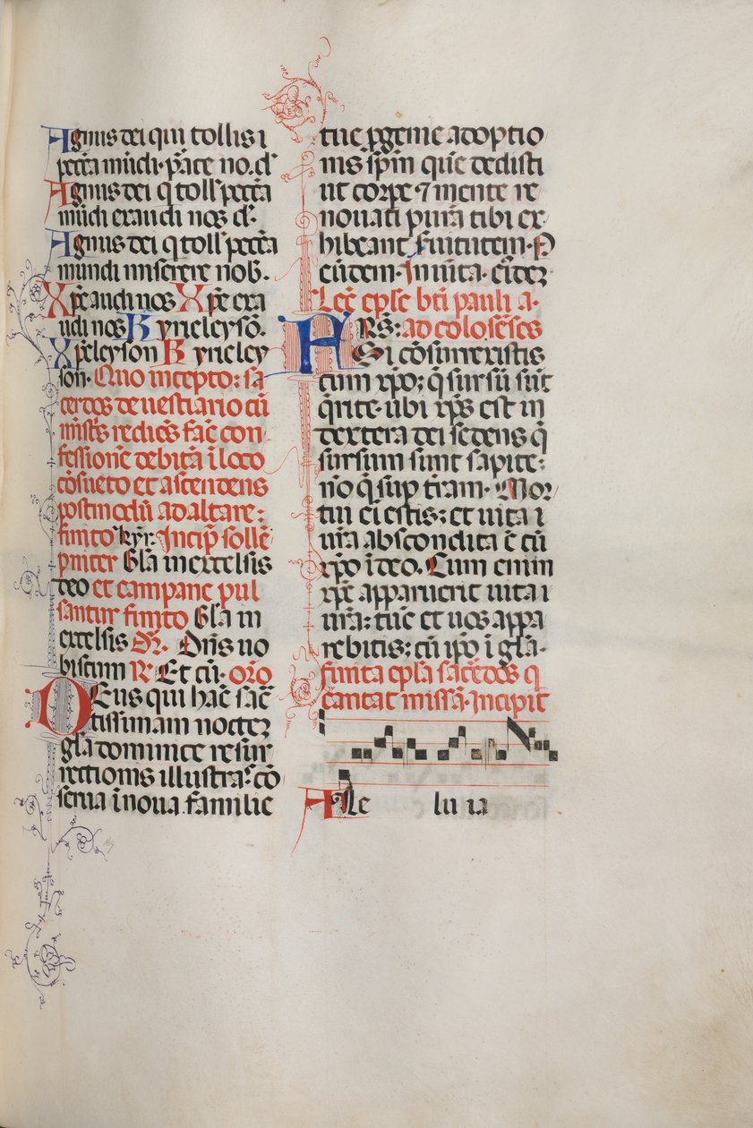 Missale: Fol. 171: Zene Alleluiának stb. húsvét elején, 1469. alkotó: Bartolomeo Caporali