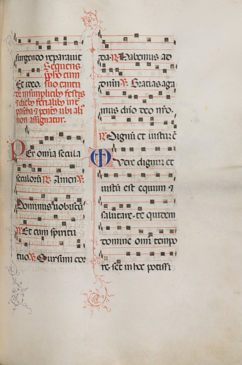 Missale: Fol. 179: Zene különféle hétköznapi imákhoz, 1469. alkotó: Bartolomeo Caporali
