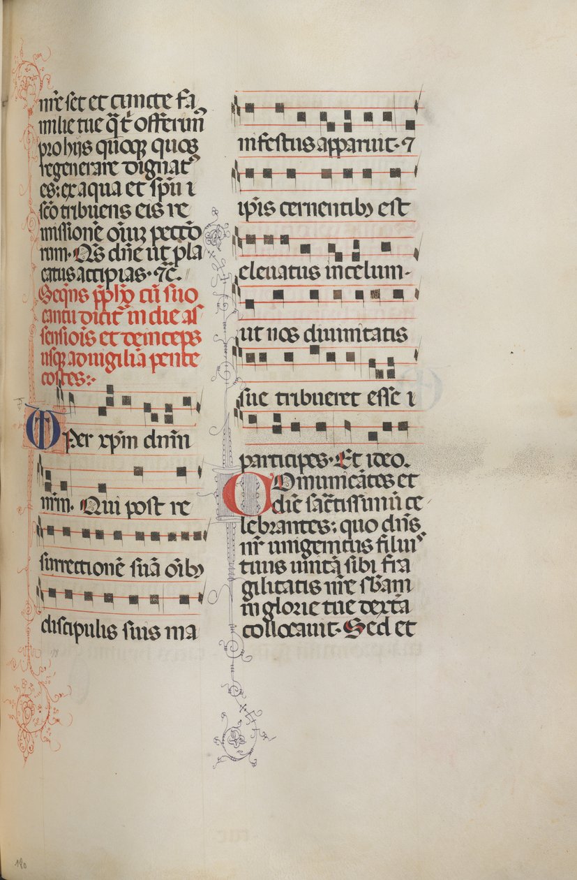Missale: Fol. 180: Zene különféle hétköznapi imákhoz, 1469. alkotó: Bartolomeo Caporali