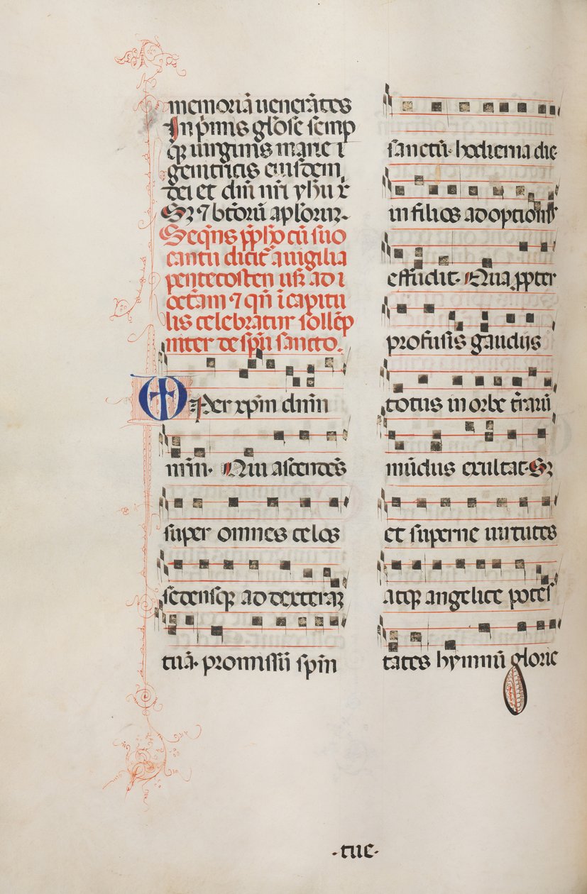 Missale: Fol. 180v: Zene különféle hétköznapi imákhoz, 1469. alkotó: Bartolomeo Caporali