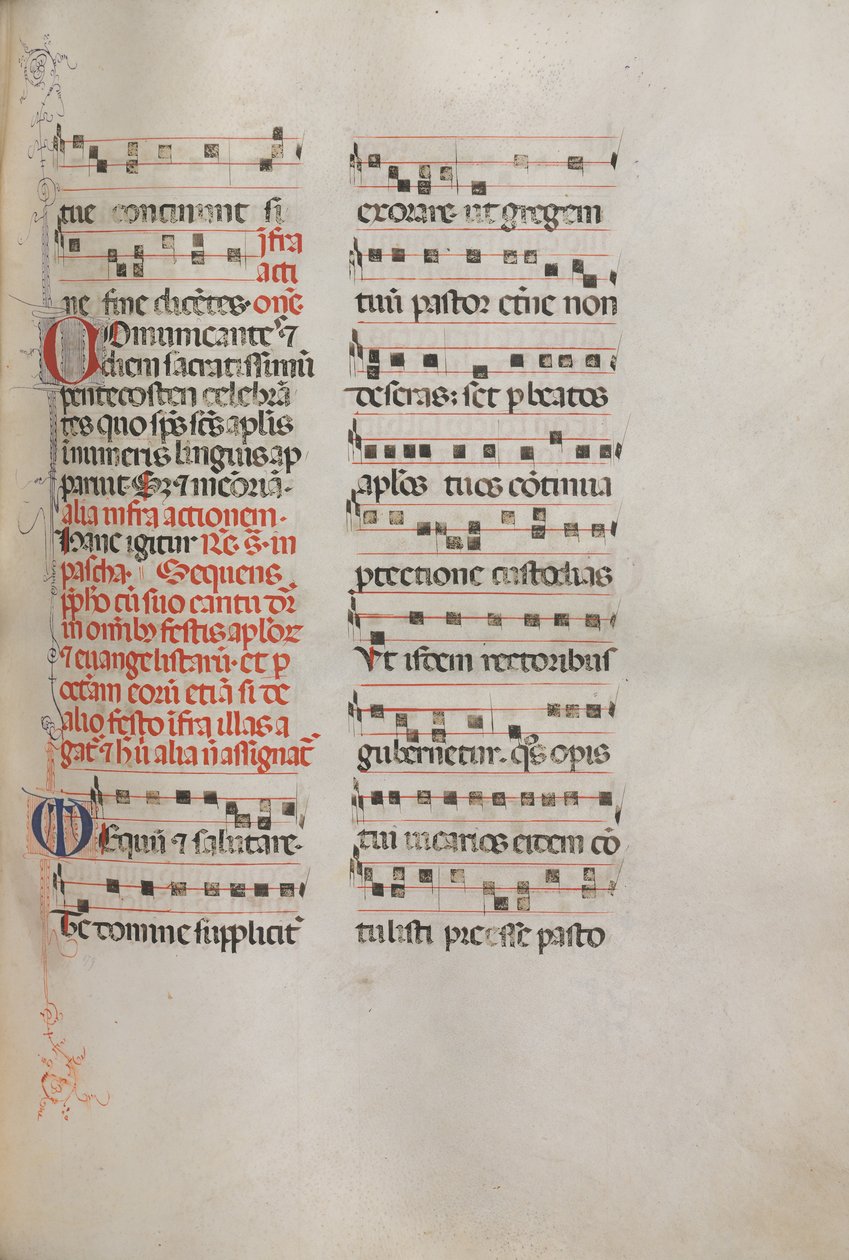 Missale: Fol. 181: Zene különféle hétköznapi imákhoz, 1469. alkotó: Bartolomeo Caporali