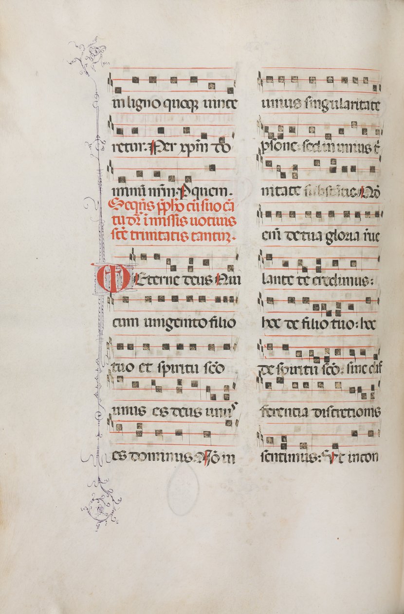 Missale: Fol. 182v: Zene különféle hétköznapi imákhoz, 1469. alkotó: Bartolomeo Caporali