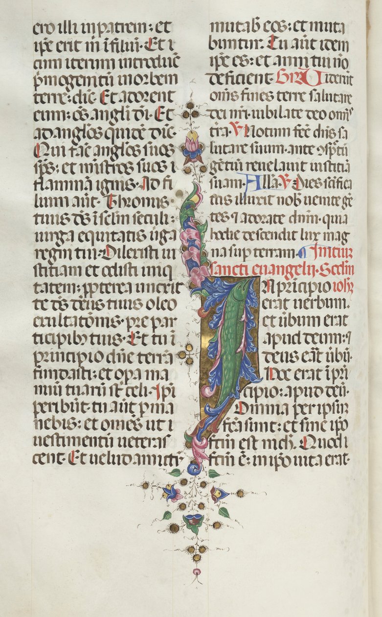 Missale: Fol. 22v: Lombozat halakkal, 1469. alkotó: Bartolomeo Caporali