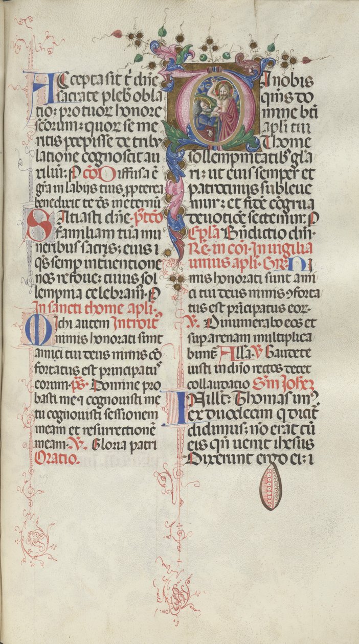Misekönyv: Fol. 262: Szent Tamás, 1469. alkotó: Bartolomeo Caporali