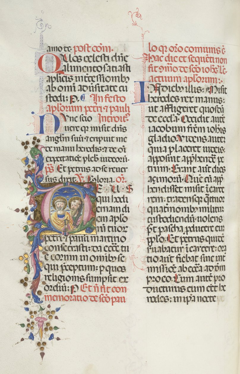 Missale: Fol. 290v: Szent Péter és Pál, 1469. alkotó: Bartolomeo Caporali