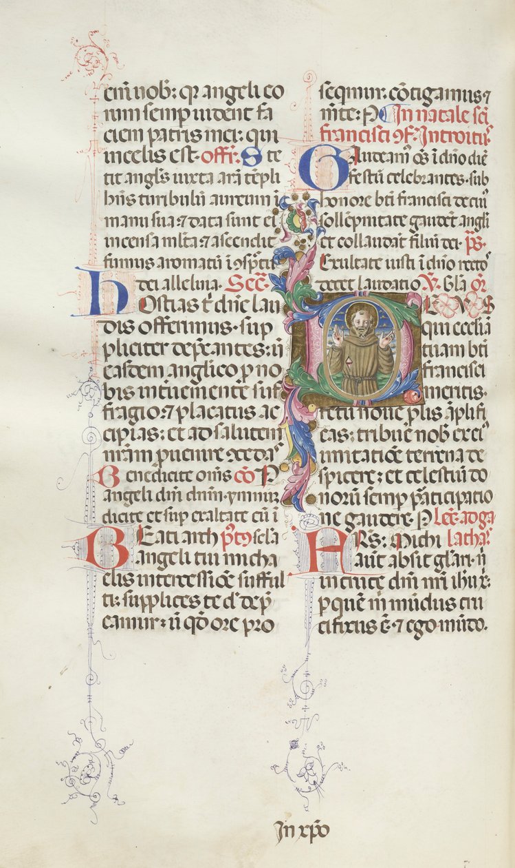 Missale: Fol. 318v: Szent Ferenc, 1469. alkotó: Bartolomeo Caporali