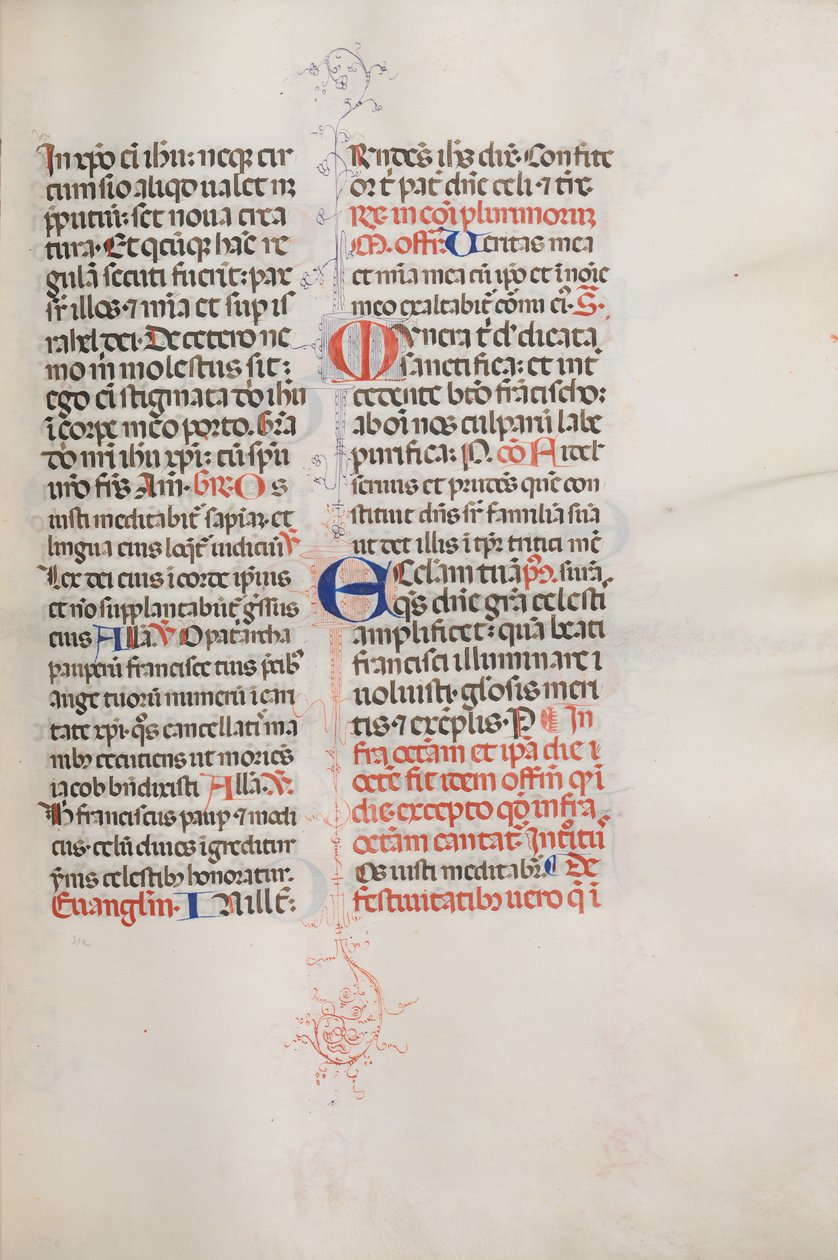 Missale: Fol. 319: Szent Ferenc és Szent Ferenc teljes mise, 1469. alkotó: Bartolomeo Caporali