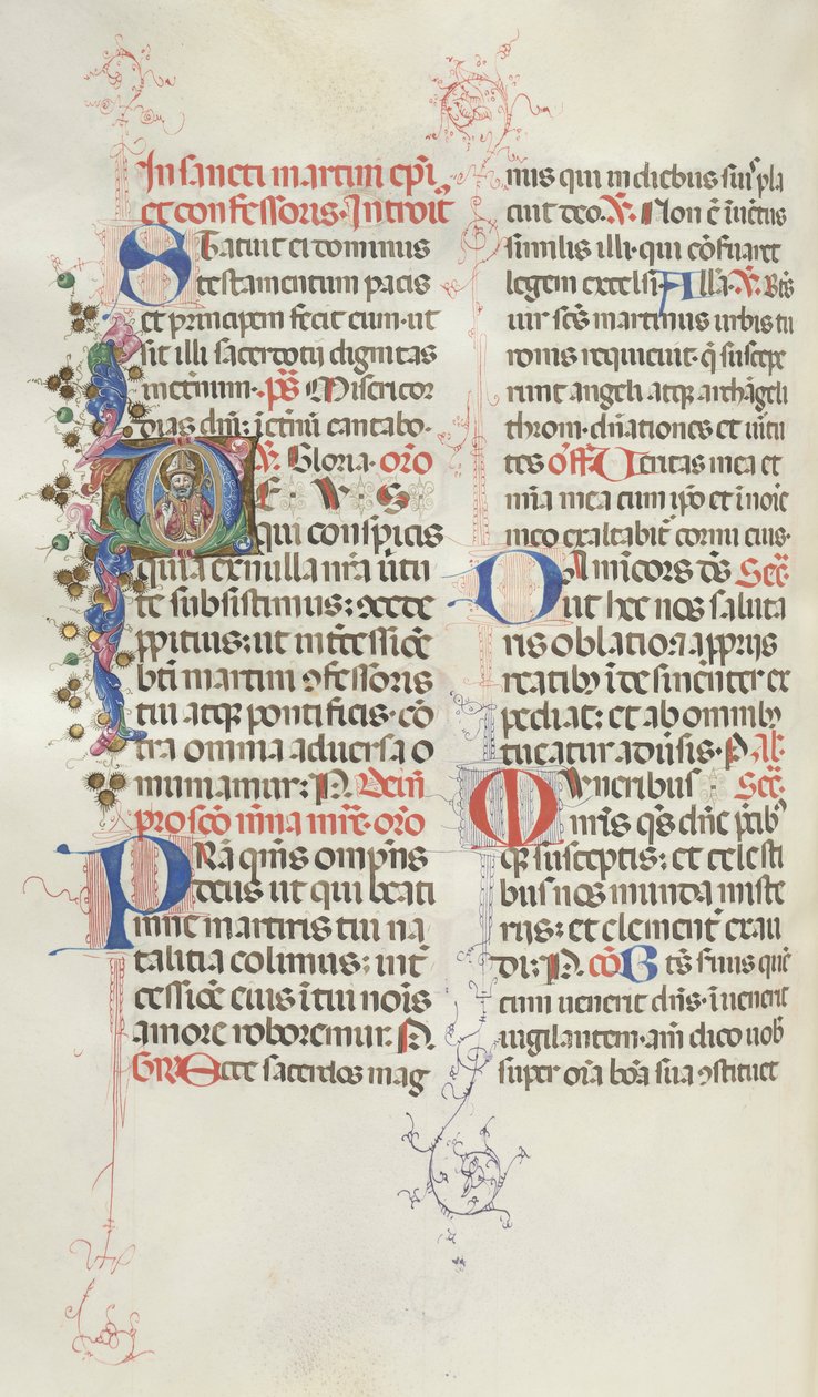 Missale: Fol. 324v: Szent Márton, 1469. alkotó: Bartolomeo Caporali