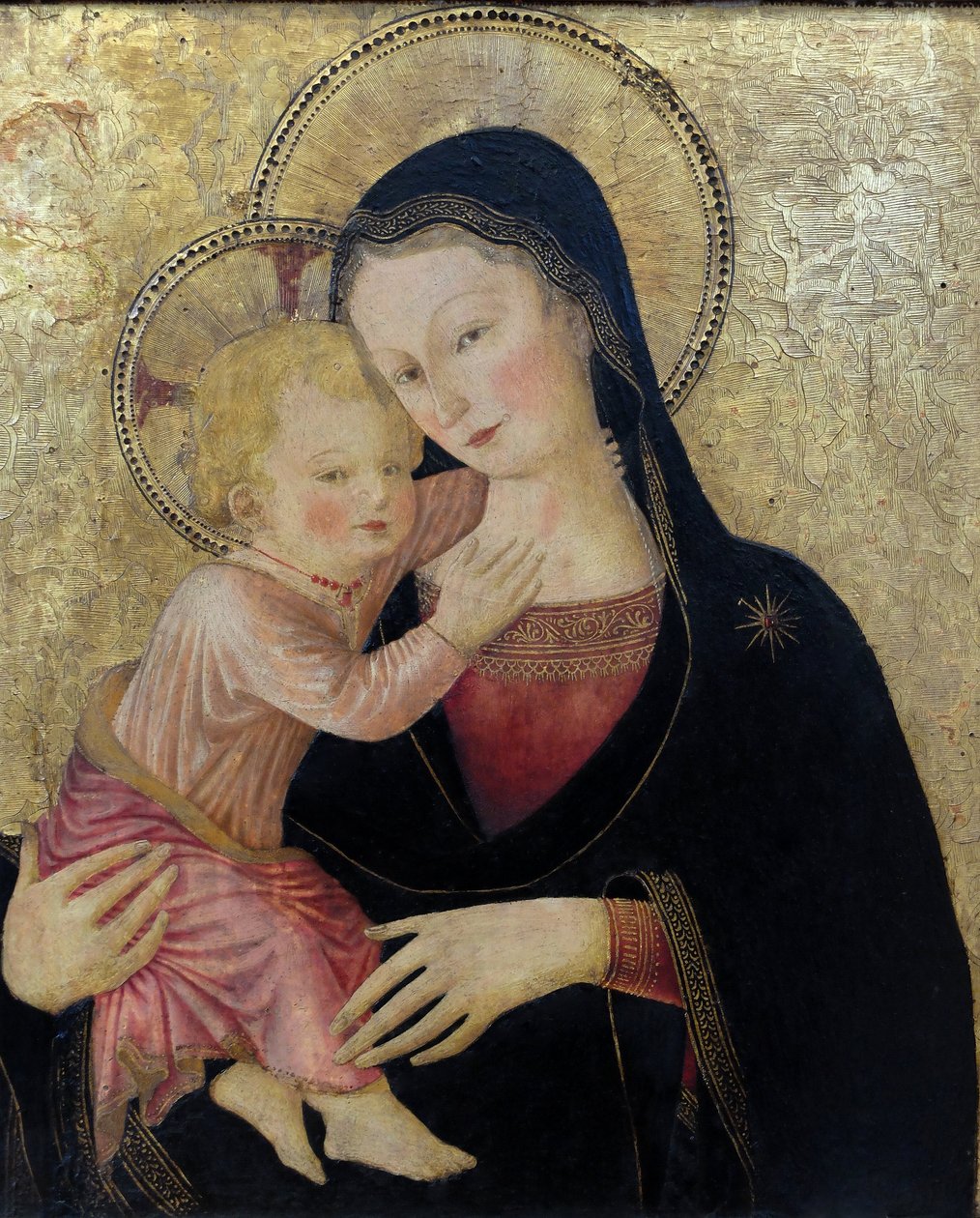A Szűzanya és gyermeke, részlet. (festmény) alkotó: Bartolomeo Caporali