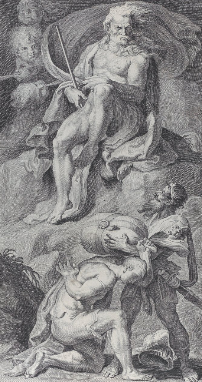 8. tábla: Ulysses a szeleket fogadja egy bőrtáskában Aeolusból, 1756 alkotó: Bartolomeo Crivellari