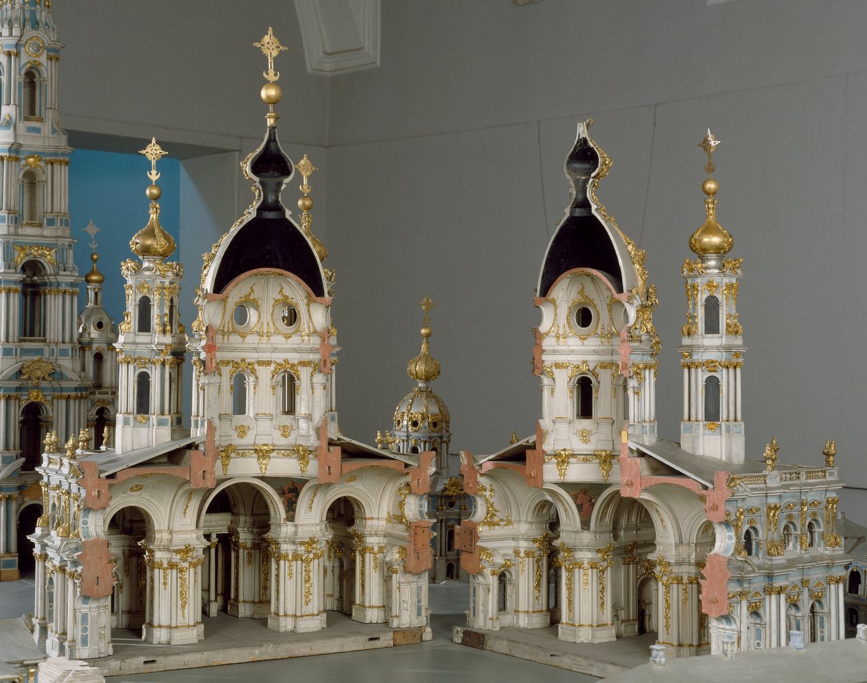 A szentpétervári Feltámadás Szűzanya (Smolny) kolostorának projektje (Szentpétervár) alkotó: Bartolomeo Franceso Rastrelli