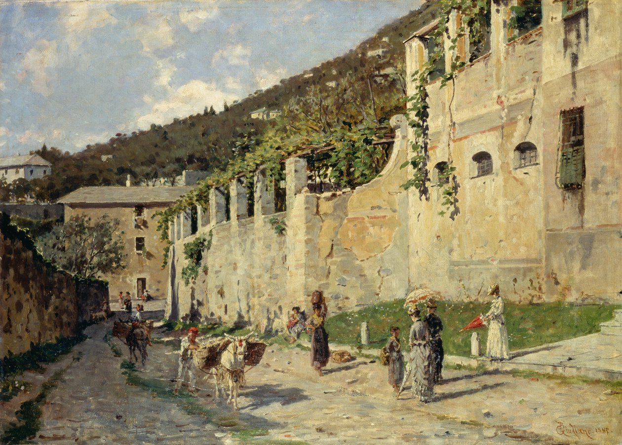 Országút emberekkel és szamarak alkotó: Bartolomeo Giuliano